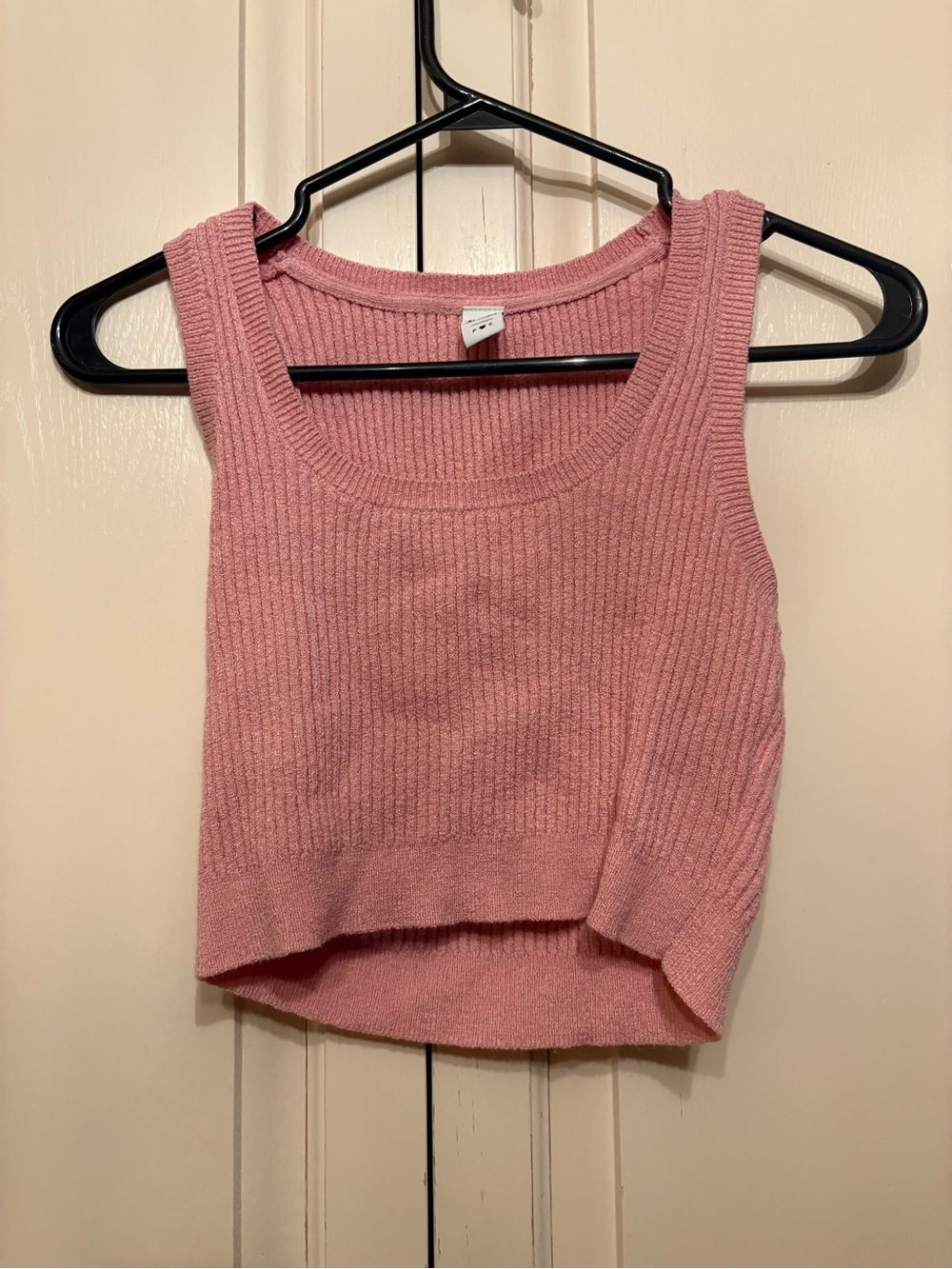 twik Ribbed Pink Cropped Tank